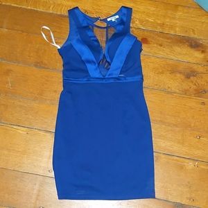 Short blue cocktail dress